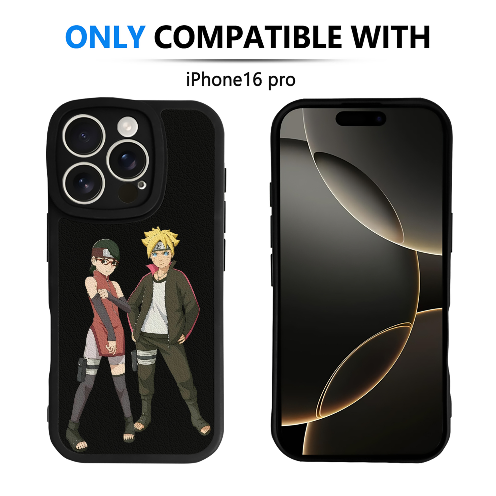 （画像用） NARUTO -ナルト- うずまき ボルト Uzumaki Boruto 【iPhone 16シリーズ対応】シリコンスマホケース（レザー調） 材質：シリコン